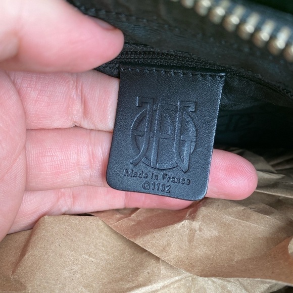 Jean Paul Gaultier Y2K Leather Logo Handbag Baby Bag Purse Black - Picture 5 of 8